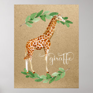 Giraffe Safari Gender Neutral Kinderzimmer Art Poster