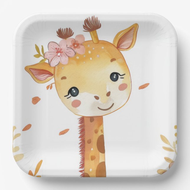 "Giraffe Safari Paper Plate" Pappteller (Vorderseite)