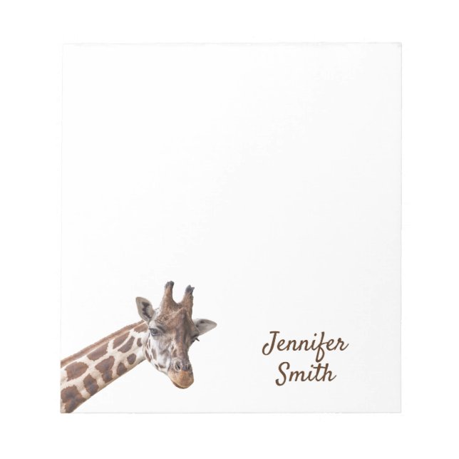 Giraffe Safari Personalisierter Name Notizblock (Vorderseite)