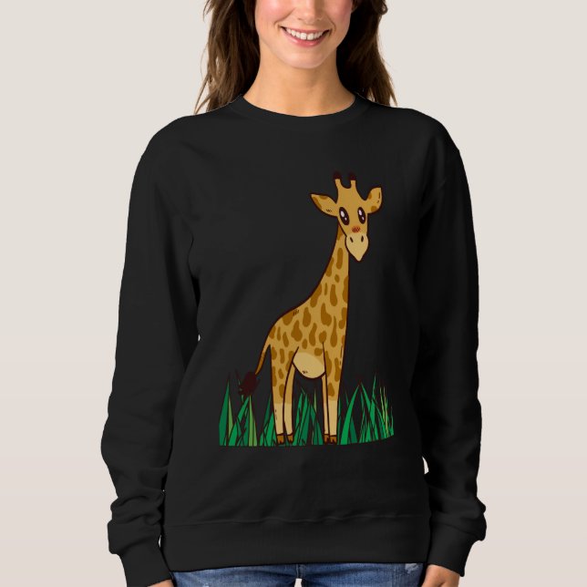 Giraffe Safari Savannah Africa Cute Giraffe Long N Sweatshirt (Vorderseite)