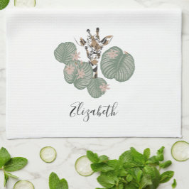 Giraffe Safari Tier botanisch Geschirrtuch