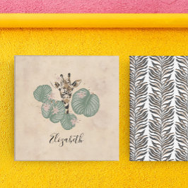 Giraffe Safari Tier botanisch Leinwanddruck