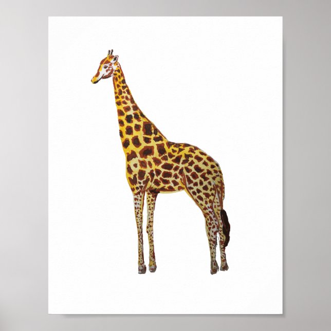 Giraffe Safari Tiere Malerei Poster (Vorne)