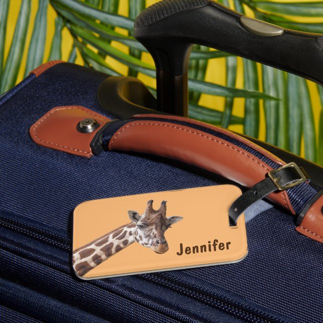 Giraffe Safari Tierspülung Tag Gepäckanhänger (Vorderseite Insitu 3)