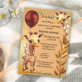 Giraffe Safari Twins Baby Dusche Einladung