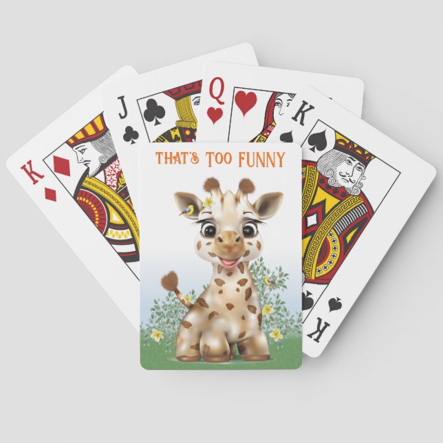 Giraffe Safari Whimsical Spielkarten (Rückseite)