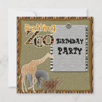 Giraffe Safari Zoo Geburtstagsparty Einladung