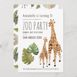 Giraffe Safari Zoo Party Kindergeburtstag Einladung