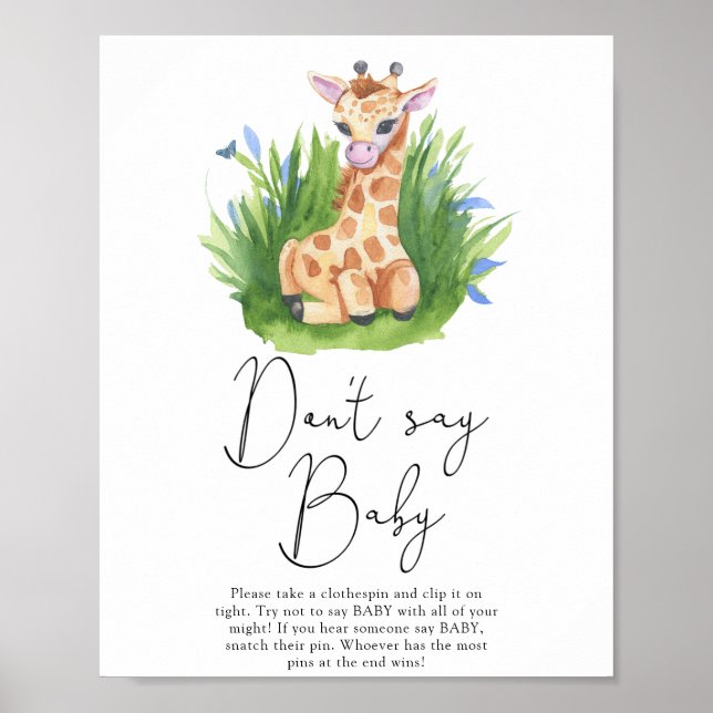 Giraffe - Sag kein Babyposter Poster (Vorne)