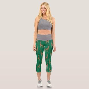 Giraffe Säugetier Smaragdgrün Wildtier Afrika Capri Leggings