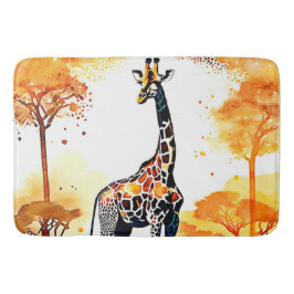 Giraffe Savannah Art Badematte