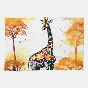 Giraffe Savannah Art Geschirrtuch