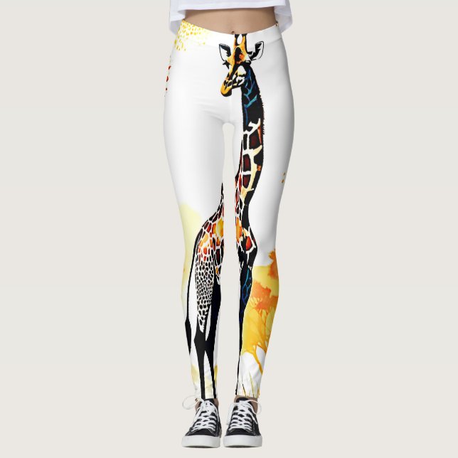 Giraffe Savannah Art Leggings (Vorderseite)