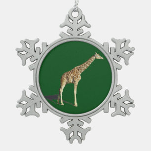 Giraffe Schneeflocken Zinn-Ornament