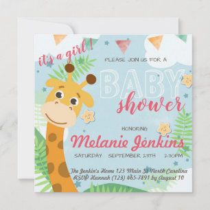 Giraffe schöne lustige Baby Shower Einladung