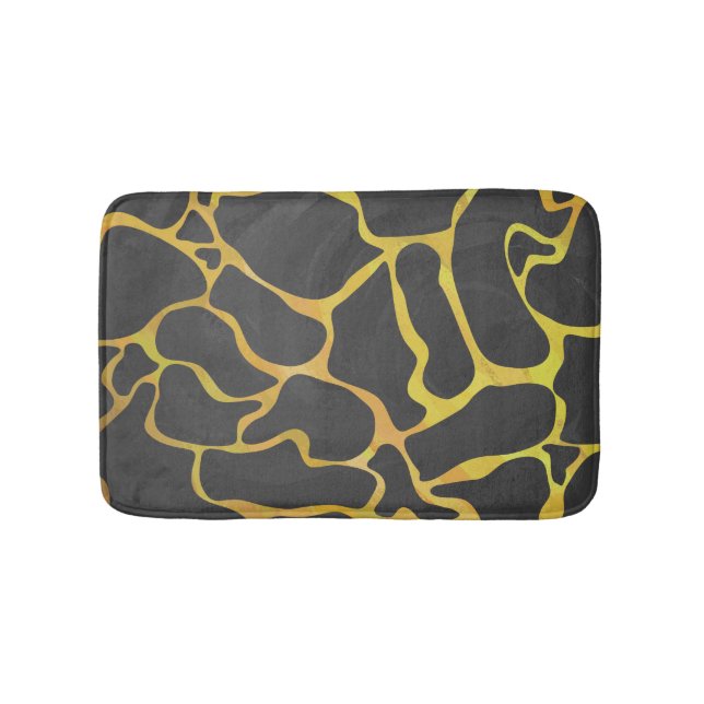 Giraffe, Schwarz und Gelb Badematte (Vorderseite)