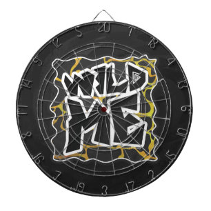 Giraffe, Schwarz und Gelb Dartscheibe