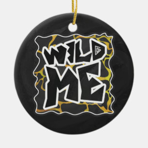 Giraffe, Schwarz und Gelb Keramik Ornament