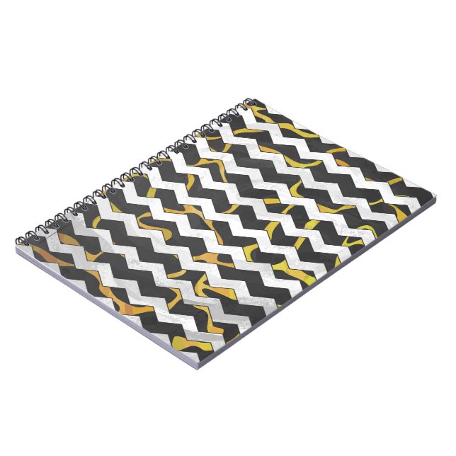 Giraffe, Schwarz und Gelb Notizblock (Linke Seite)