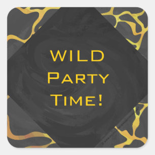 Giraffe, Schwarz und Gelb Quadratischer Aufkleber