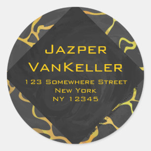 Giraffe, Schwarz und Gelb Runder Aufkleber