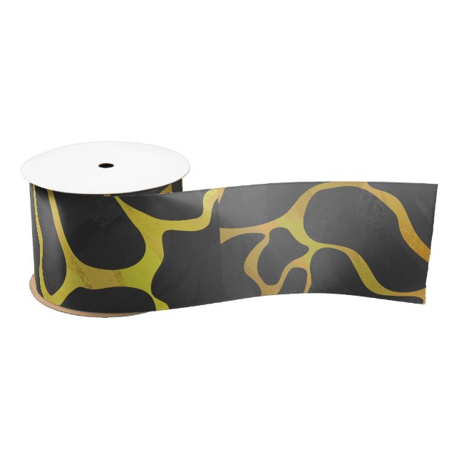 Giraffe, Schwarz und Gelb Satinband (Spule)