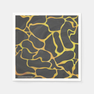 Giraffe, Schwarz und Gelb Serviette