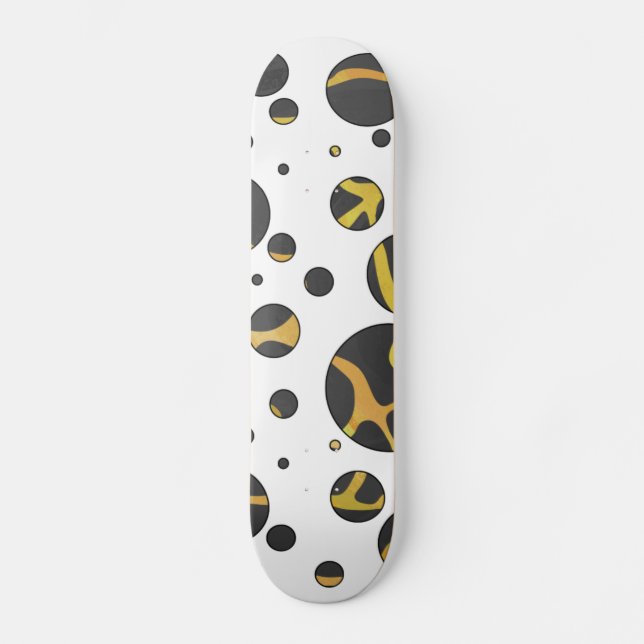 Giraffe, Schwarz und Gelb Skateboard (Vorderseite)