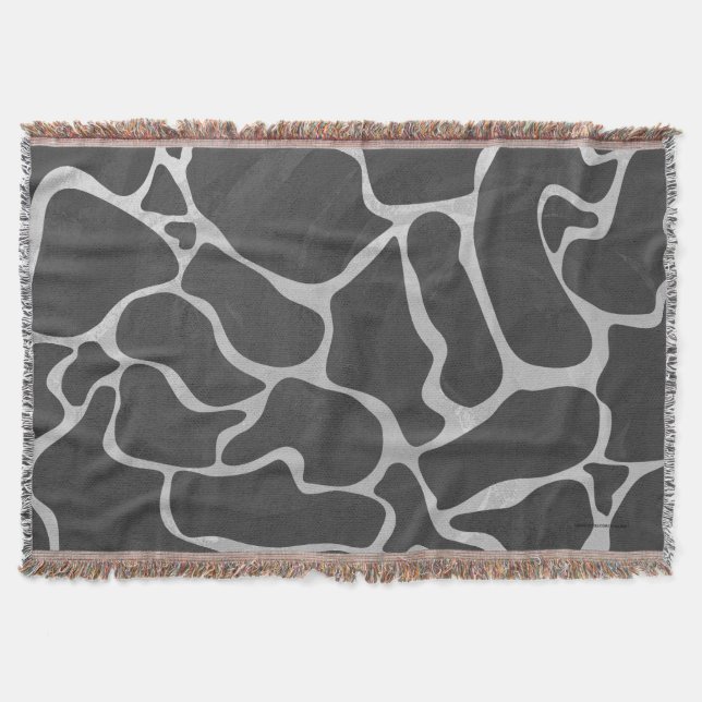 Giraffe Schwarz und Light Gray Print Decke (Vorderseite)