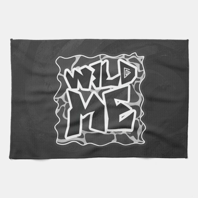 Giraffe Schwarz und Light Gray Print Geschirrtuch (Horizontal)