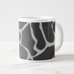 Giraffe Schwarz und Light Gray Print Jumbo-Tasse