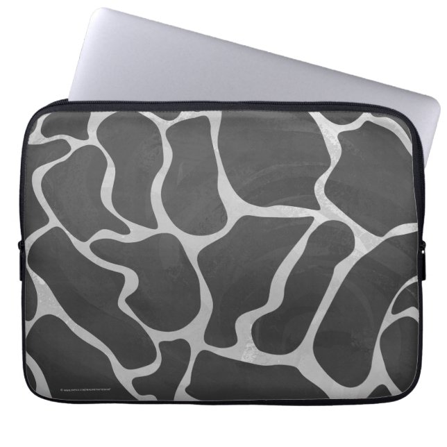 Giraffe Schwarz und Light Gray Print Laptopschutzhülle (Vorderseite)
