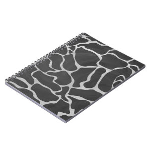 Giraffe Schwarz und Light Gray Print Notizblock