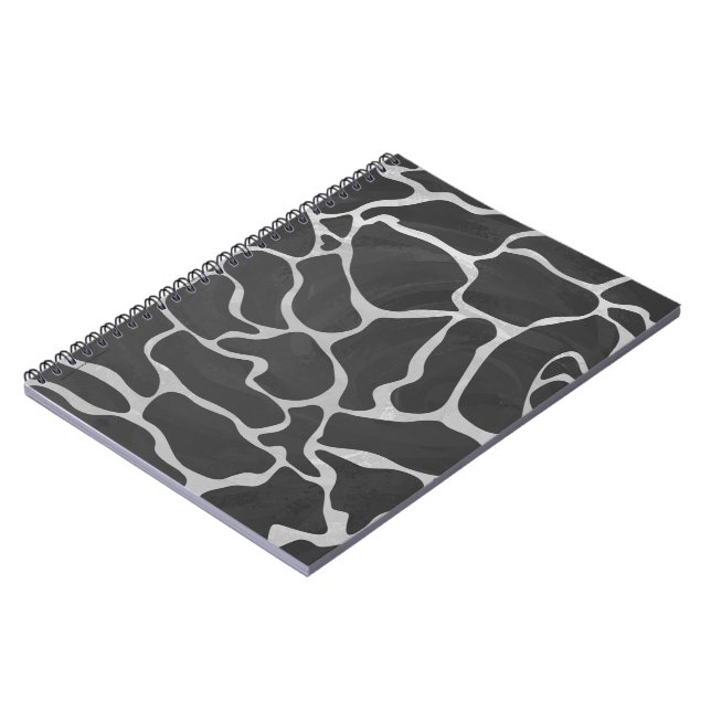 Giraffe Schwarz und Light Gray Print Notizblock (Linke Seite)