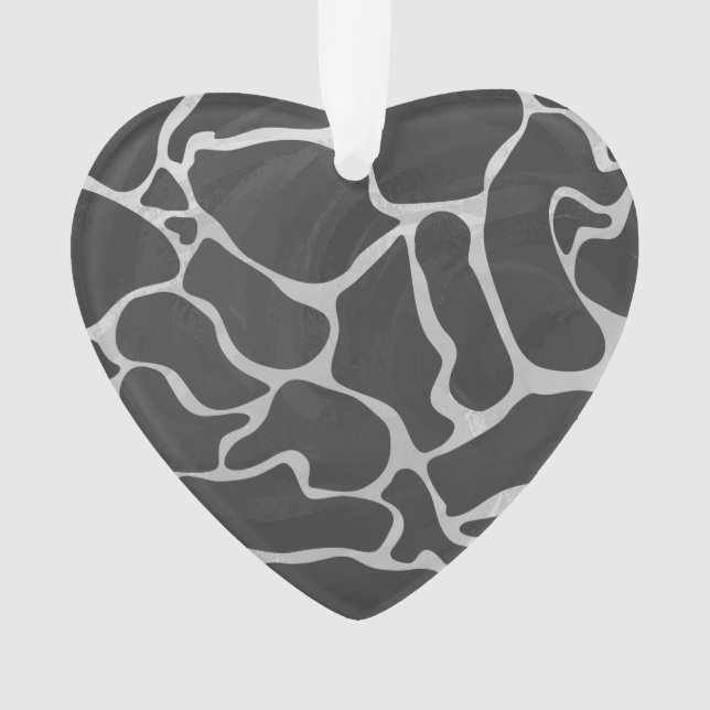 Giraffe Schwarz und Light Gray Print Ornament (Vorderseite)