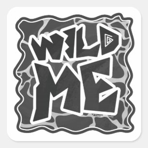 Giraffe Schwarz und Light Gray Print Quadratischer Aufkleber