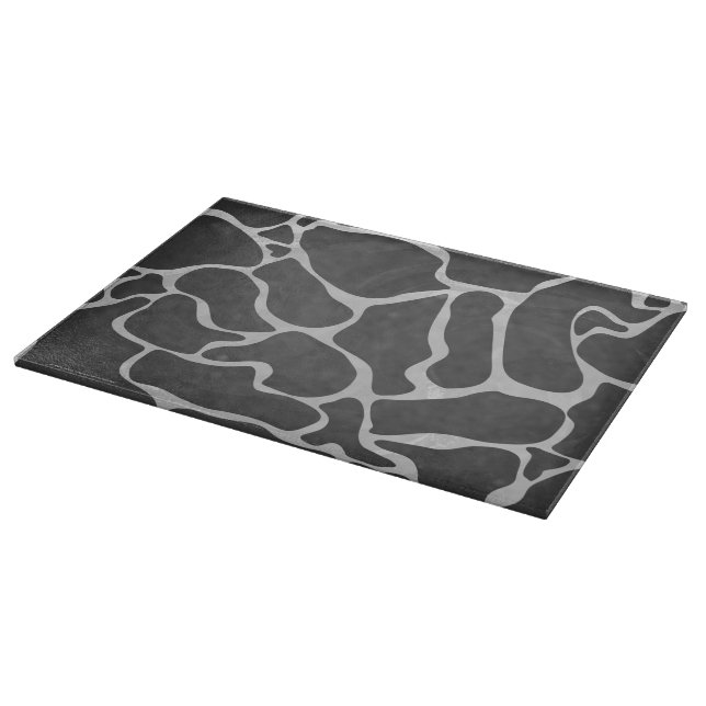 Giraffe Schwarz und Light Gray Print Schneidebrett (Ecke)