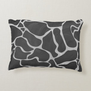 Giraffe Schwarz und Light Gray Print Zierkissen