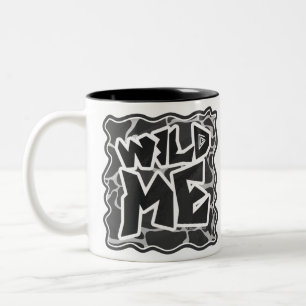 Giraffe Schwarz und Light Gray Print Zweifarbige Tasse