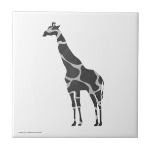 Giraffe schwarzes und graues Silhoutte Fliese