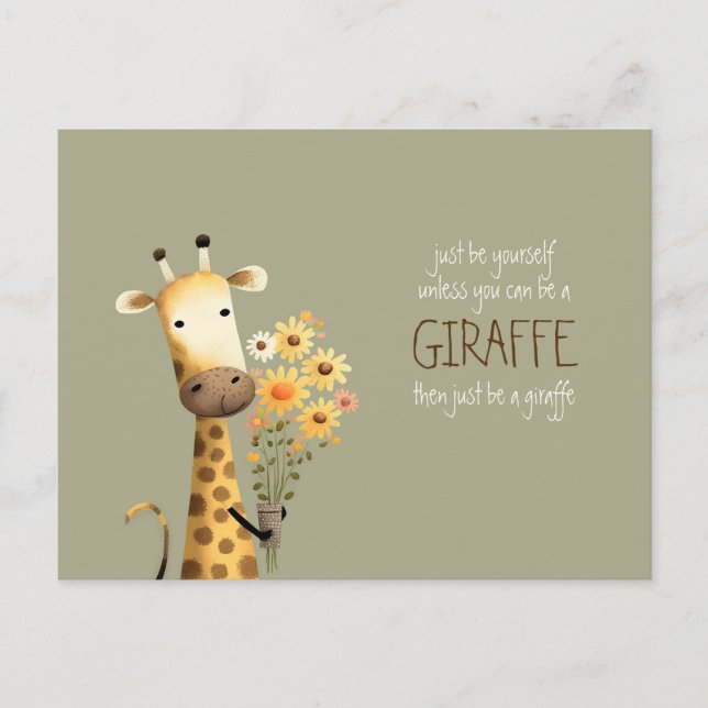 Giraffe - Seien Sie selber lustige Postkarte (Vorderseite)