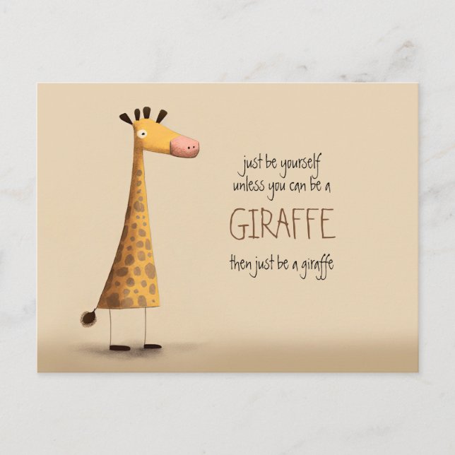 Giraffe - Seien Sie selbst Postkarte (Vorderseite)