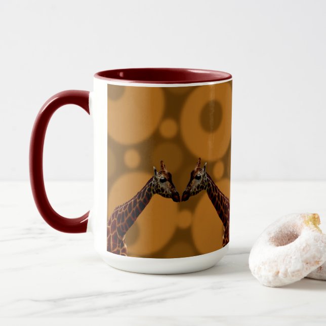Giraffe Selbstreflexion, Tasse (Mit Donut)
