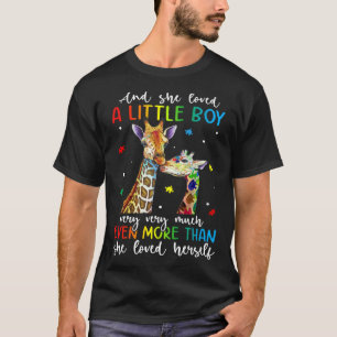 Giraffe Sie liebte einen kleinen Jungen Autismus-B T-Shirt