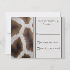 Giraffe Sighting Response Card RSVP Karte