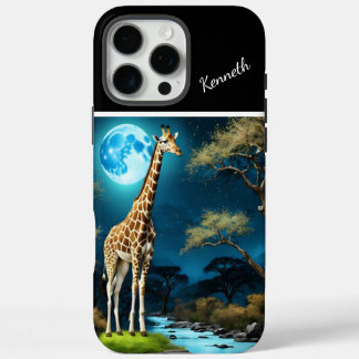 Giraffe-Silhouette am Fluss iPhone 16 Pro Max Hülle