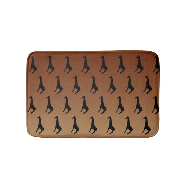 Giraffe Silhouette Muster Badematte (Vorderseite)