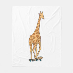 Giraffe Skater Skateboard Fleecedecke
