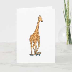 Giraffe Skater Skateboard Karte