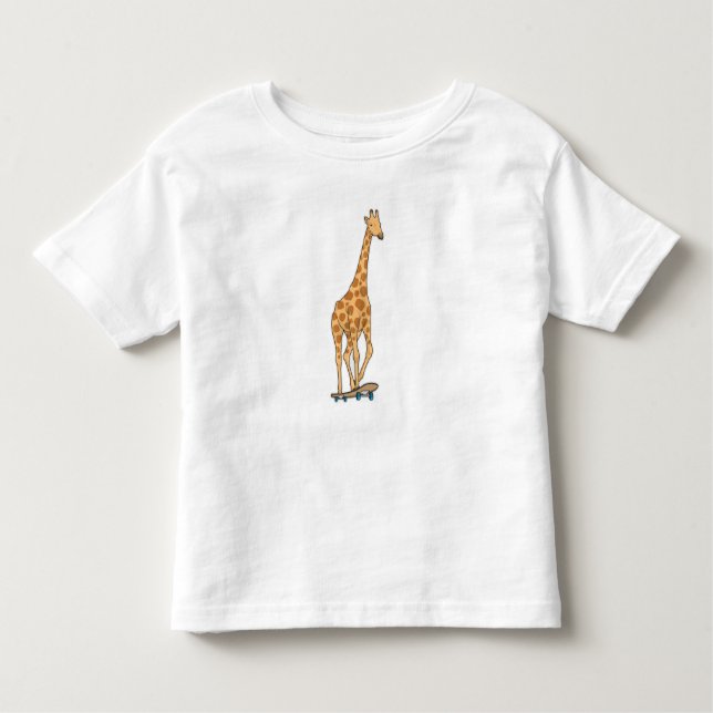 Giraffe Skater Skateboard Kleinkind T-shirt (Vorderseite)